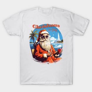 Santa's Vacation Vibes | "Christmas in July" Santa Tee T-Shirt